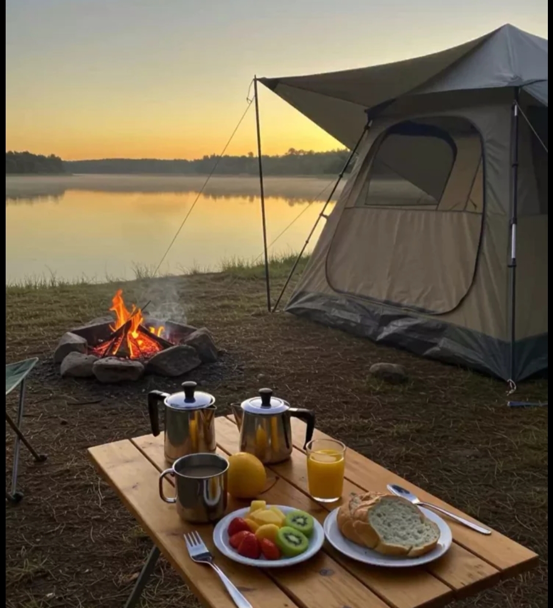 Private Island Sunset Picnic & Lakeside Camping Feast